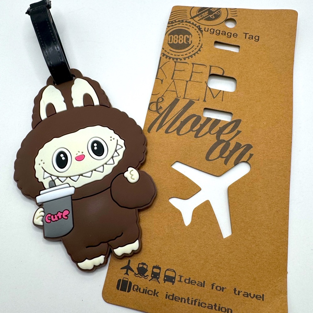 Luggage Tag - Labubu with Drink
